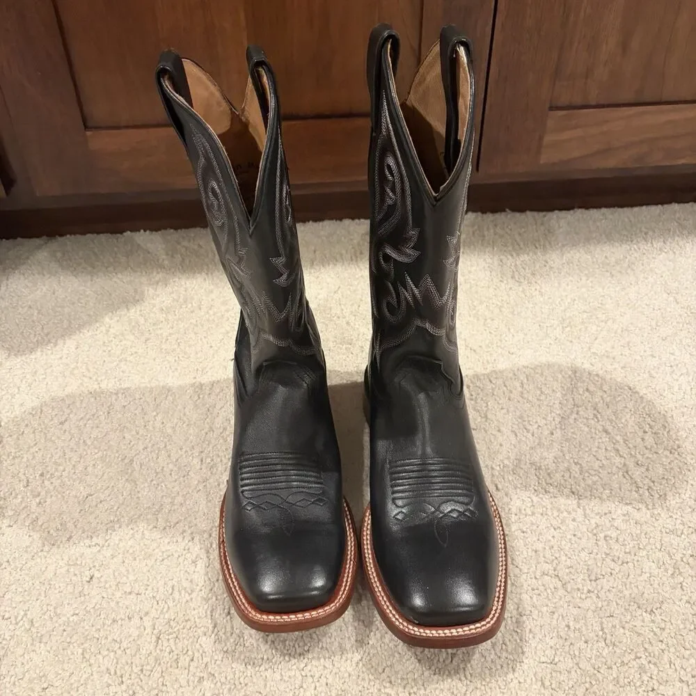 NWOT  Try On Cody James Men's Westley Stockman Western Boots Black Leather Sz 9